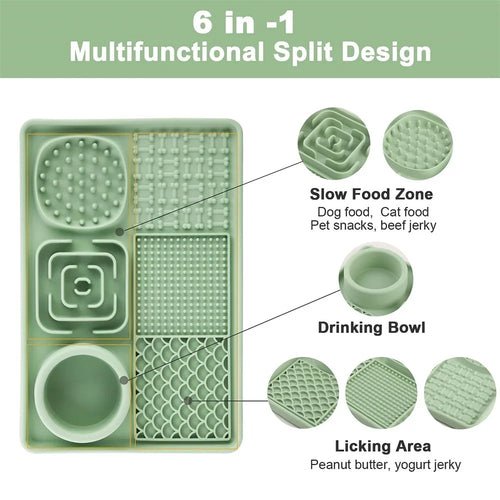 CalmLick 3-in-1 Dog Enrichment Mat – Slow Feeder, Anxiety Relief & Mental Stimulation